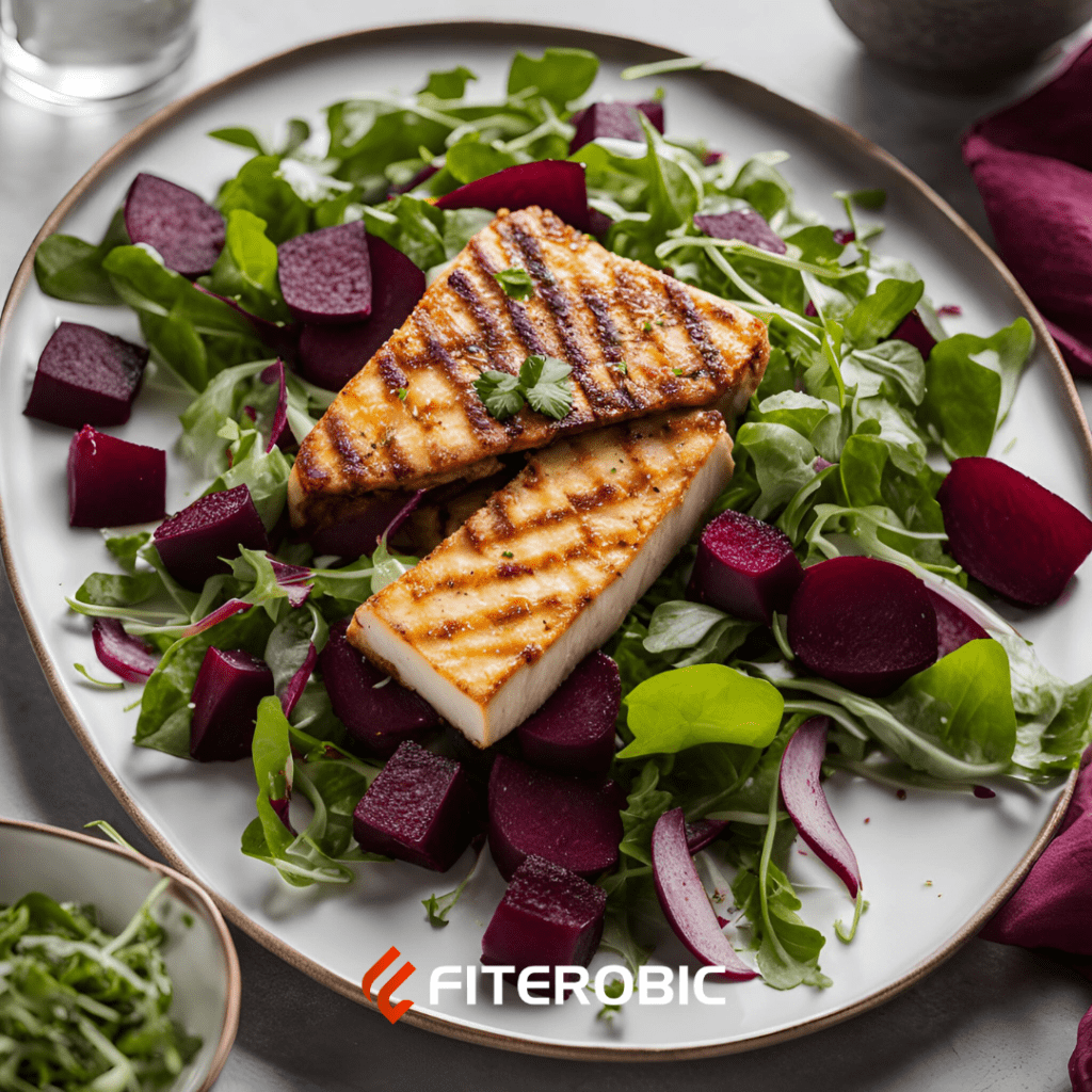 Paneer Steak and Beetroot Salad