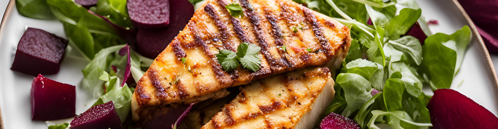 Paneer Steak with Beetroot Salad